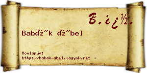 Babák Ábel névjegykártya