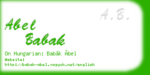 abel babak business card