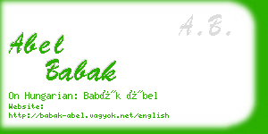 abel babak business card